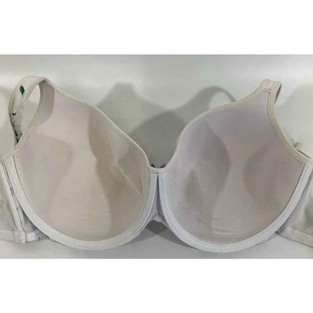 Womens Cacique Plus Smooth Balconette Bra Purple‎ Floral 42DDD